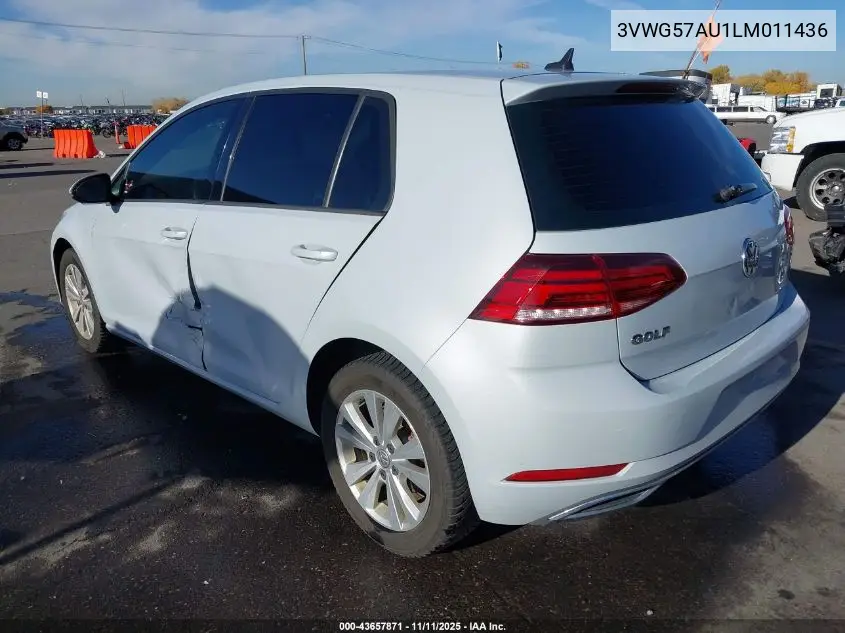 3VWG57AU1LM011436 2020 Volkswagen Golf 1.4T Tsi
