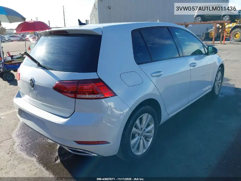3VWG57AU1LM011436 2020 Volkswagen Golf 1.4T Tsi