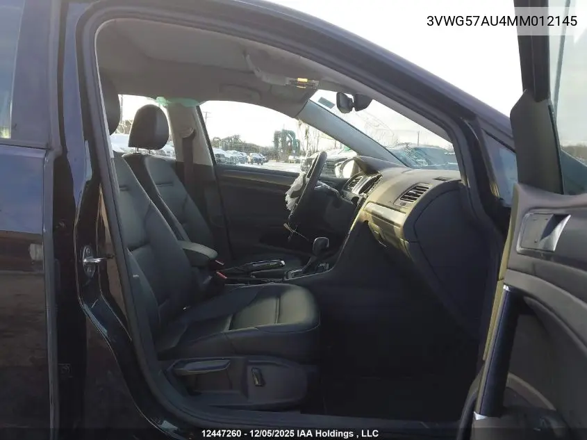 3VWG57AU4MM012145 2021 Volkswagen Golf