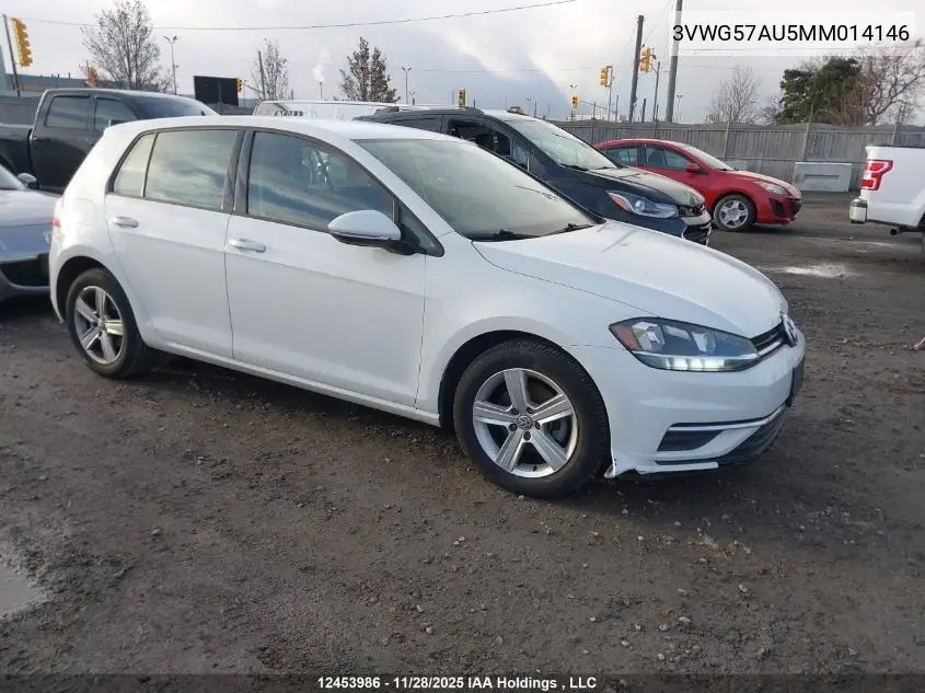 3VWG57AU5MM014146 2021 Volkswagen Golf Comfortline/Highline