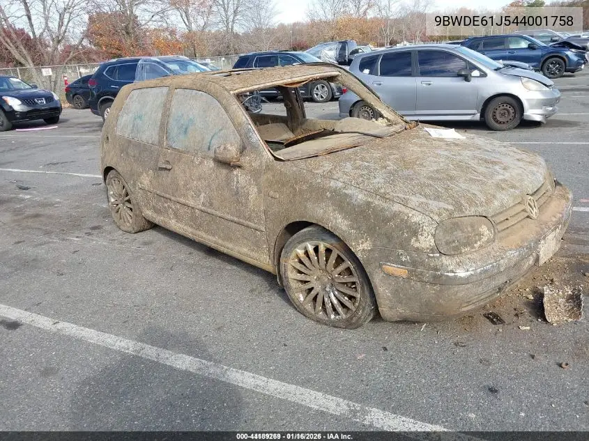 9BWDE61J544001758 2004 Volkswagen Gti 1.8T
