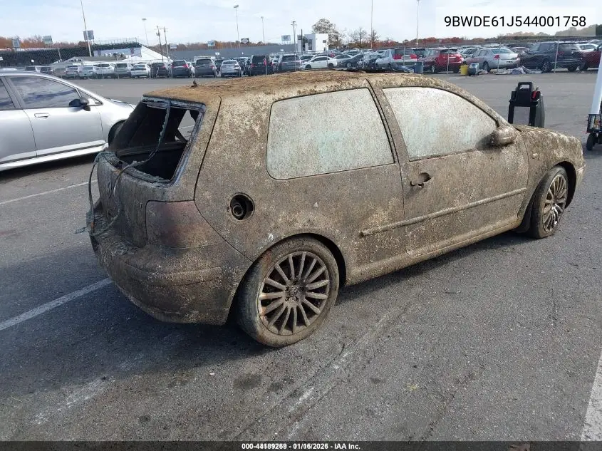 9BWDE61J544001758 2004 Volkswagen Gti 1.8T