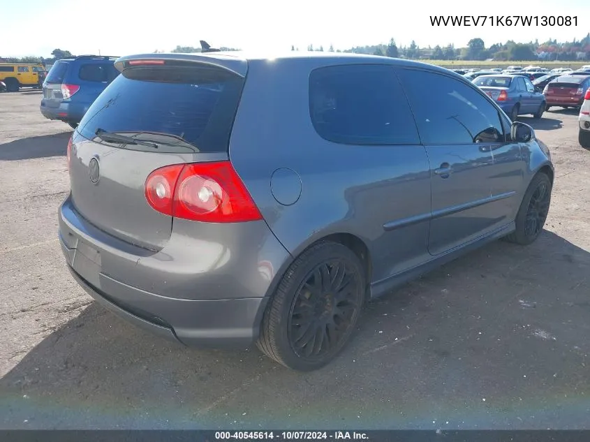 WVWEV71K67W130081 2007 Volkswagen Gti 2-Door