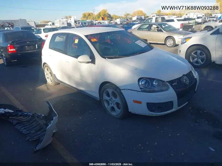 WVWHV71K88W093288 2008 Volkswagen Gti 4-Door