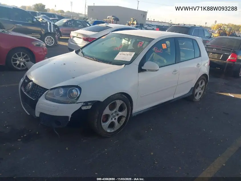 WVWHV71K88W093288 2008 Volkswagen Gti 4-Door