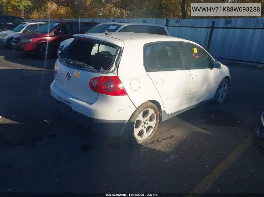 WVWHV71K88W093288 2008 Volkswagen Gti 4-Door