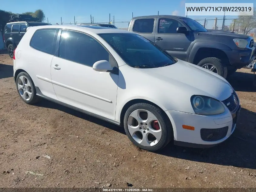 WVWFV71K78W229319 2008 Volkswagen Gti 2-Door/2-Door (A6) (Eop Cw 21/08)
