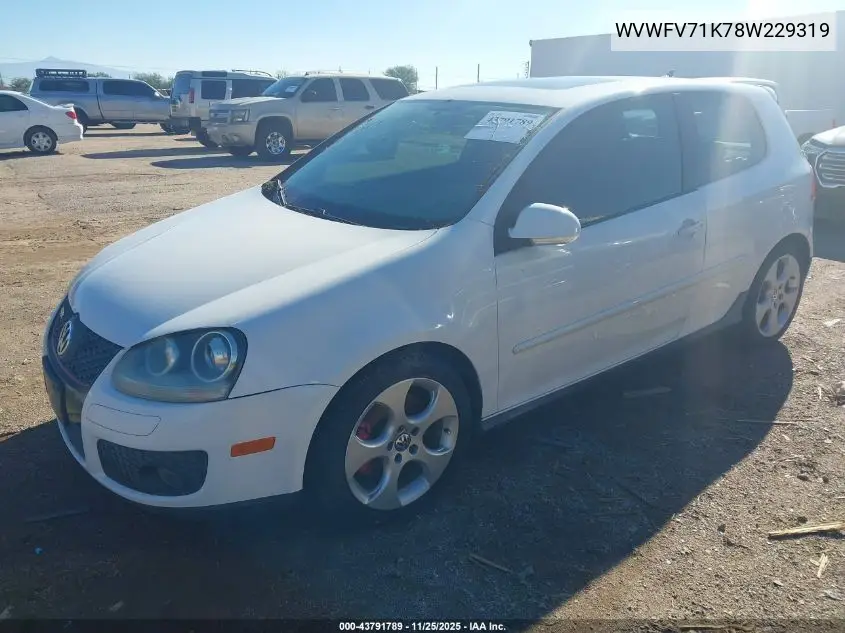 WVWFV71K78W229319 2008 Volkswagen Gti 2-Door/2-Door (A6) (Eop Cw 21/08)