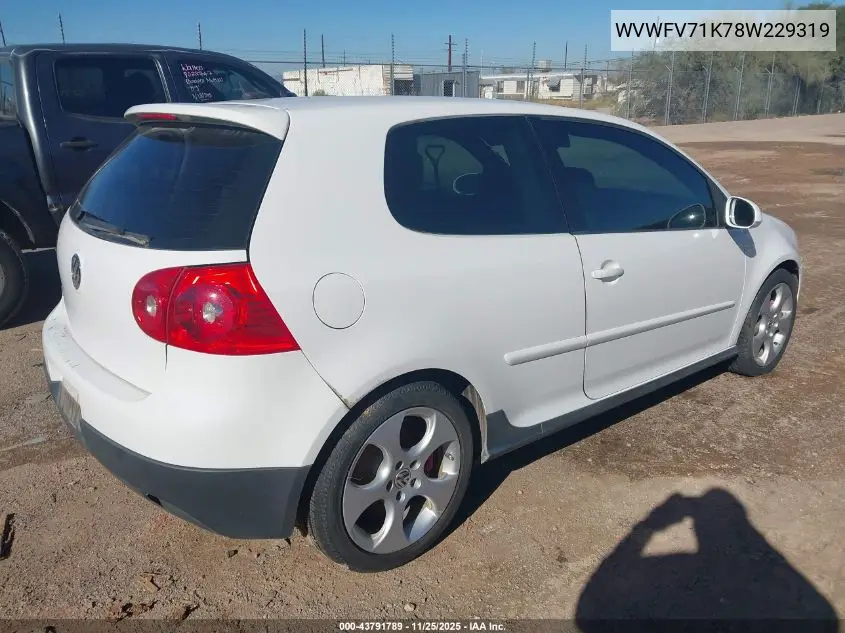 WVWFV71K78W229319 2008 Volkswagen Gti 2-Door/2-Door (A6) (Eop Cw 21/08)