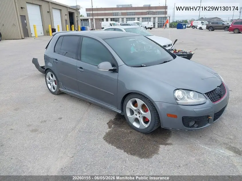 2009 Volkswagen Gti 2.0T VIN: WVWHV71K29W130174 Lot: 20260155