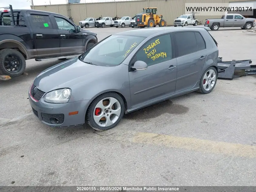 2009 Volkswagen Gti 2.0T VIN: WVWHV71K29W130174 Lot: 20260155