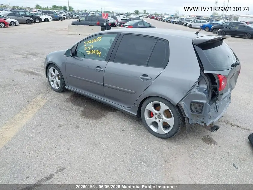 2009 Volkswagen Gti 2.0T VIN: WVWHV71K29W130174 Lot: 20260155