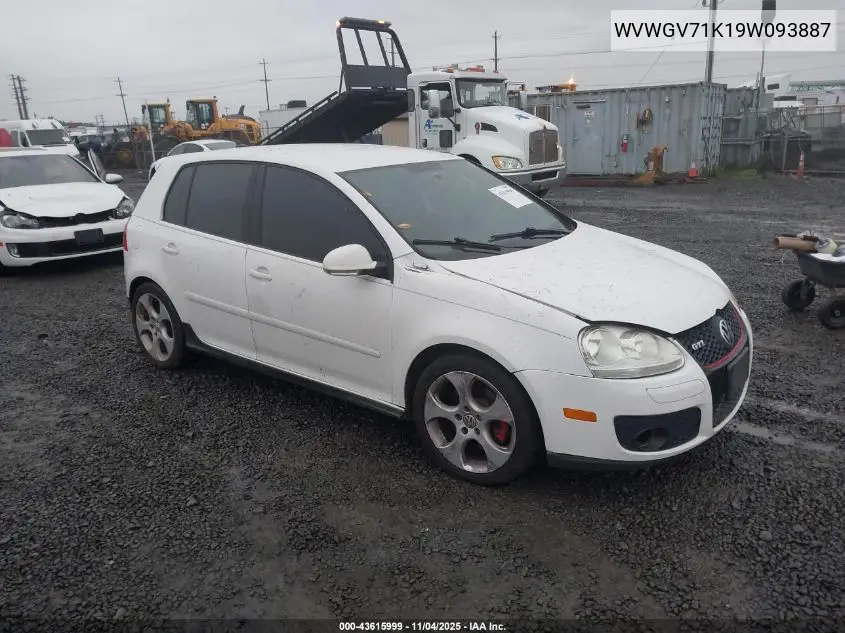 WVWGV71K19W093887 2009 Volkswagen Gti 4-Door