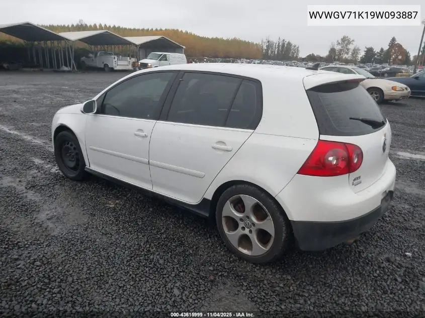 WVWGV71K19W093887 2009 Volkswagen Gti 4-Door