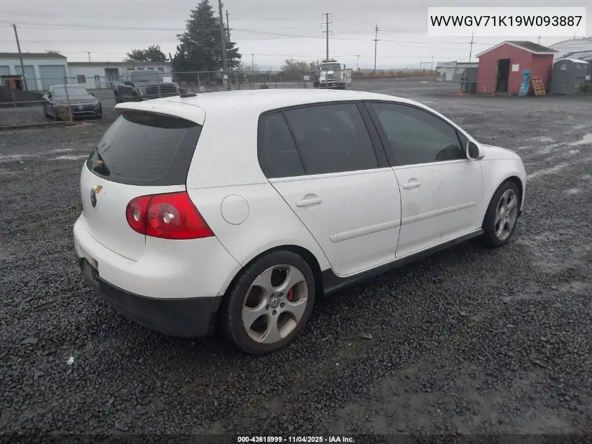 WVWGV71K19W093887 2009 Volkswagen Gti 4-Door