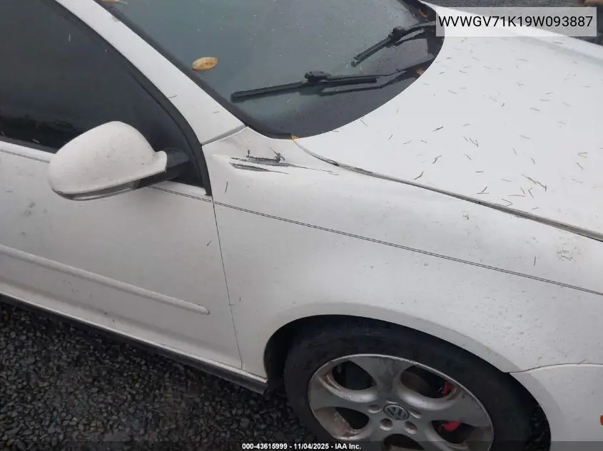 WVWGV71K19W093887 2009 Volkswagen Gti 4-Door