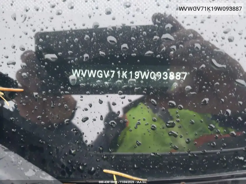 WVWGV71K19W093887 2009 Volkswagen Gti 4-Door