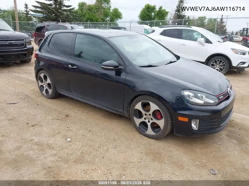 2010 Volkswagen Gti VIN: WVWEV7AJ6AW116714 Lot: 30091198