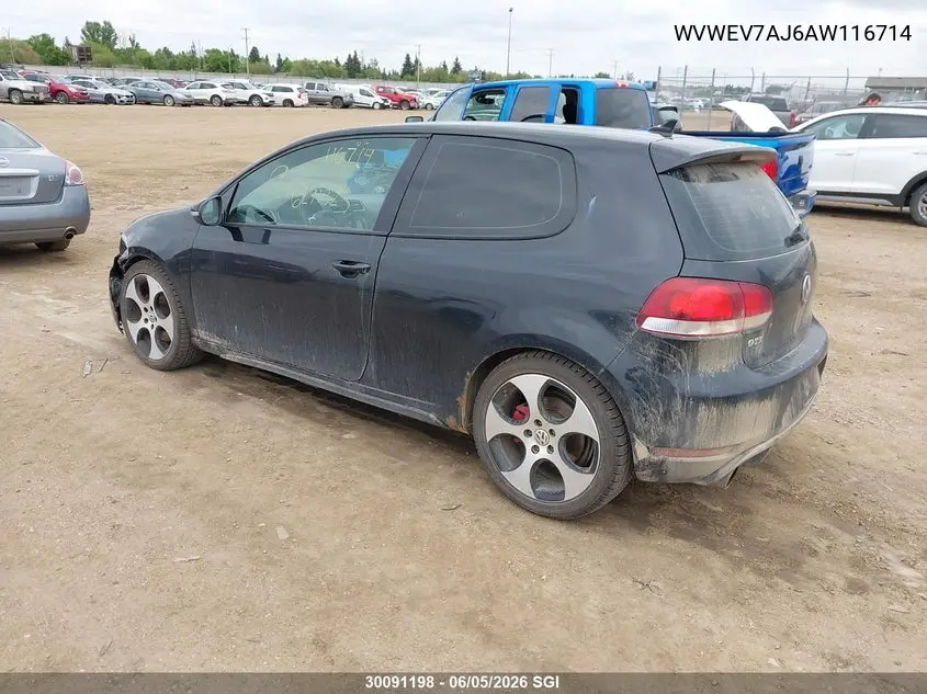 2010 Volkswagen Gti VIN: WVWEV7AJ6AW116714 Lot: 30091198