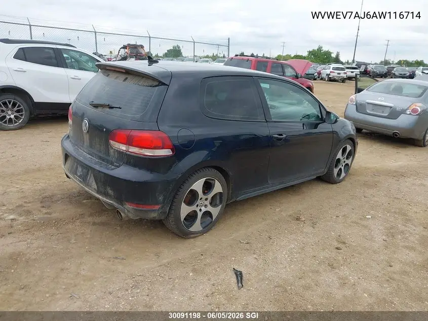 2010 Volkswagen Gti VIN: WVWEV7AJ6AW116714 Lot: 30091198