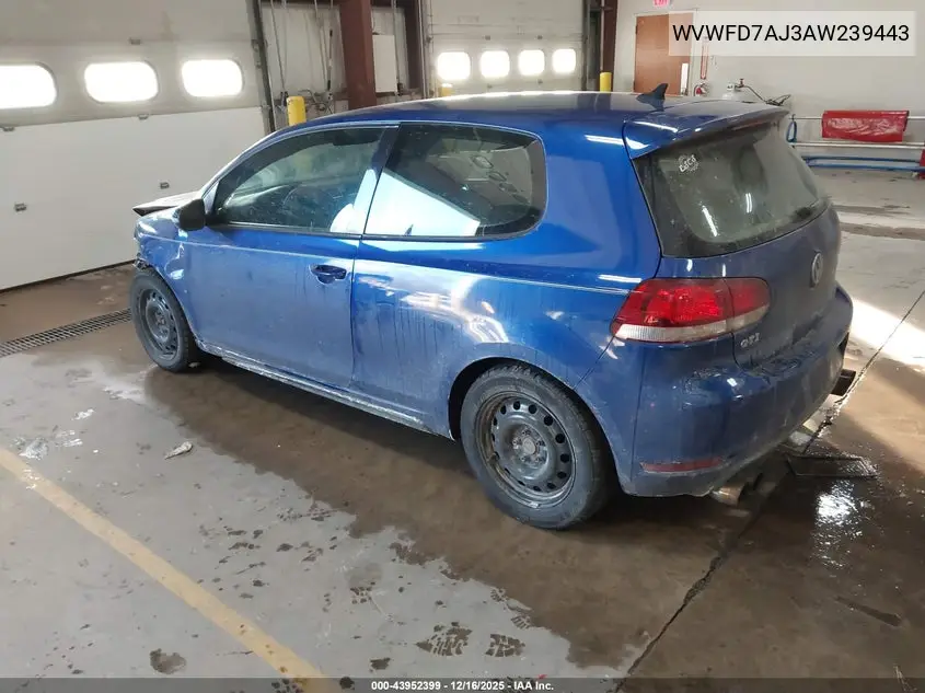 WVWFD7AJ3AW239443 2010 Volkswagen Gti 2-Door