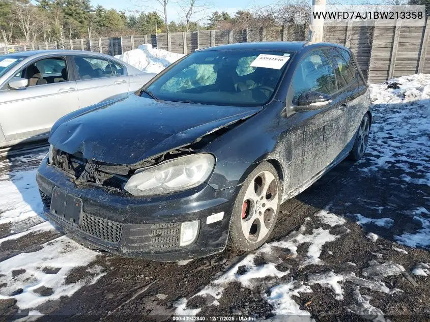 WVWFD7AJ1BW213358 2011 Volkswagen Gti 2-Door Autobahn