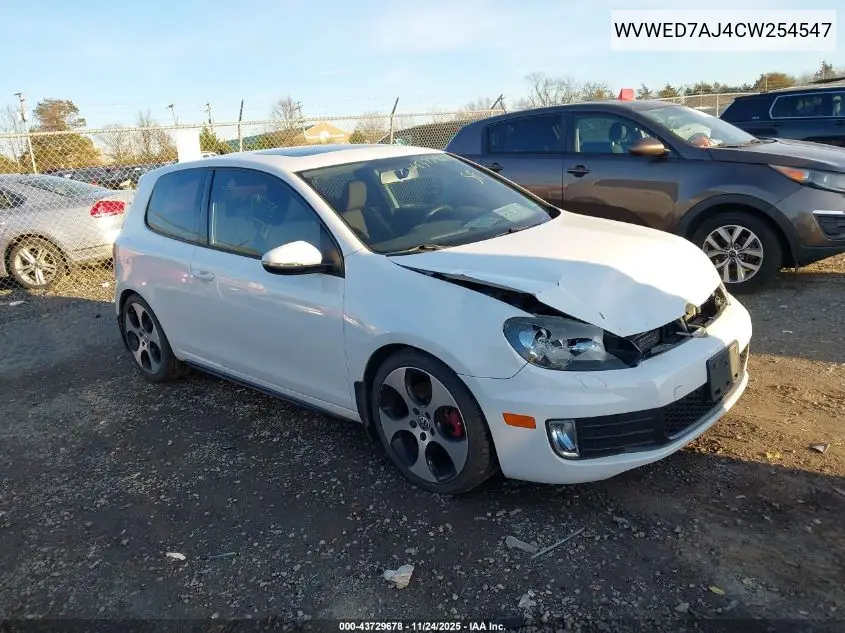 WVWED7AJ4CW254547 2012 Volkswagen Gti 2-Door