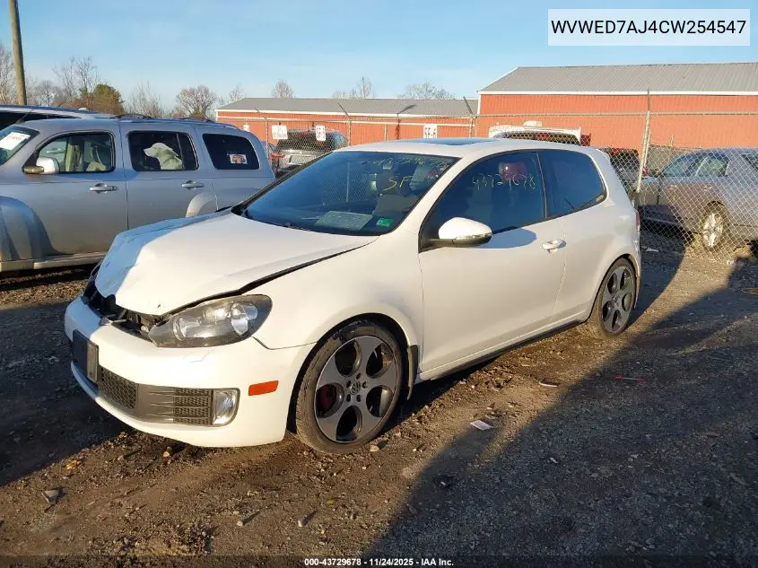 WVWED7AJ4CW254547 2012 Volkswagen Gti 2-Door