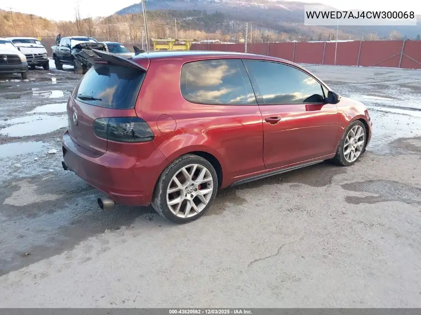 WVWED7AJ4CW300068 2012 Volkswagen Gti 2-Door Autobahn