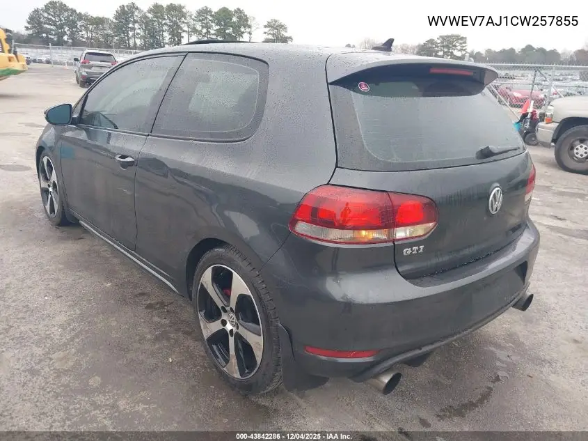 WVWEV7AJ1CW257855 2012 Volkswagen Gti 2-Door