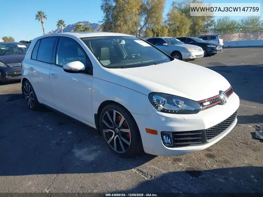 WVWHD7AJ3CW147759 2012 Volkswagen Gti 4-Door Autobahn