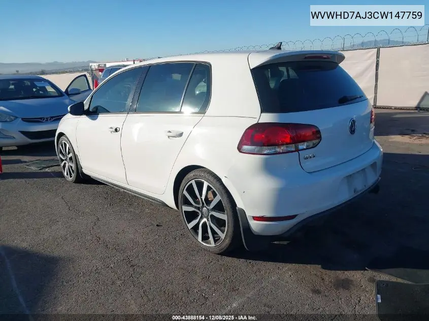 WVWHD7AJ3CW147759 2012 Volkswagen Gti 4-Door Autobahn