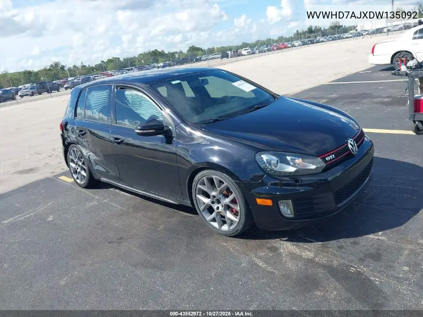 WVWHD7AJXDW135092 2013 Volkswagen Gti Drivers Edition