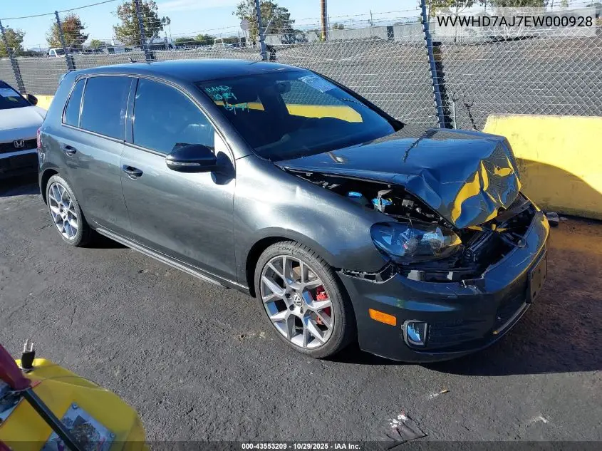 WVWHD7AJ7EW000928 2014 Volkswagen Gti Wolfsburg Edition