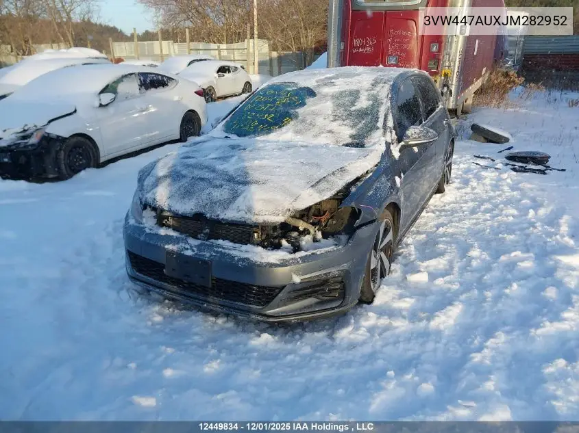 3VW447AUXJM282952 2018 Volkswagen Gti S/Se/Autobahn