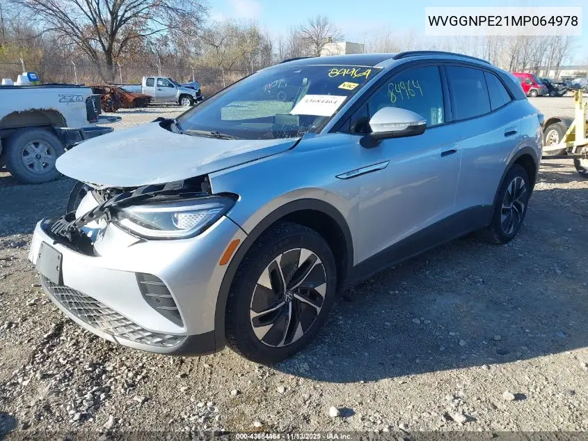 WVGGNPE21MP064978 2021 Volkswagen Id.4 Awd Pro S
