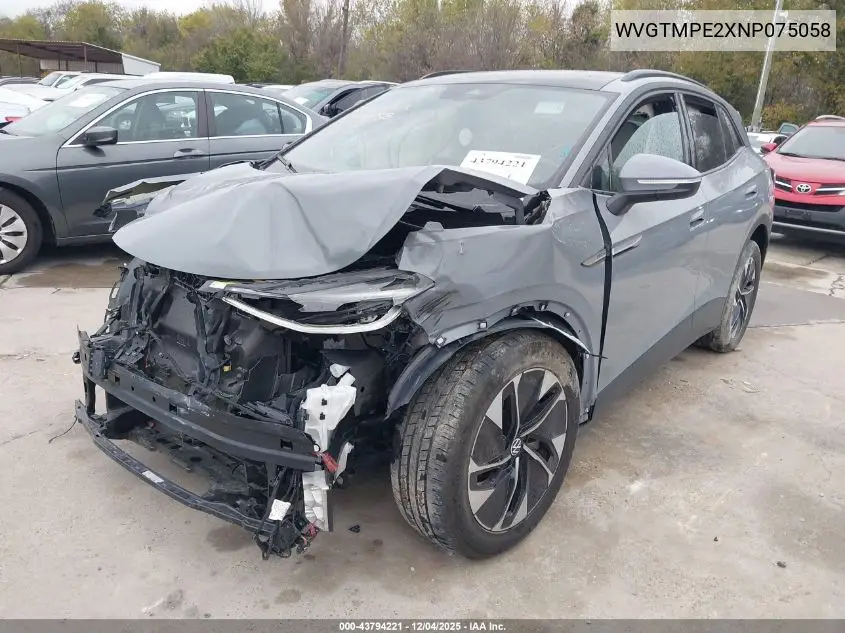 WVGTMPE2XNP075058 2022 Volkswagen Id.4 Pro S