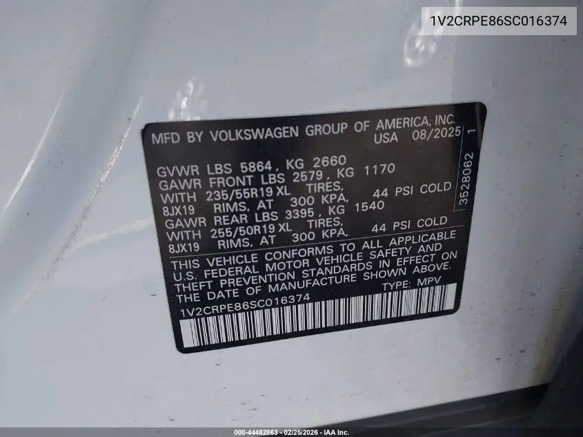 1V2CRPE86SC016374 2025 Volkswagen Id.4 Pro