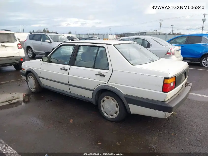 3VWRA21GXNM006840 1992 Volkswagen Jetta Gl