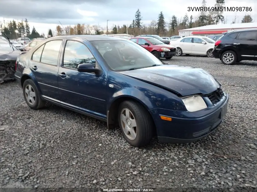 3VWRB69M51M098786 2001 Volkswagen Jetta Gl