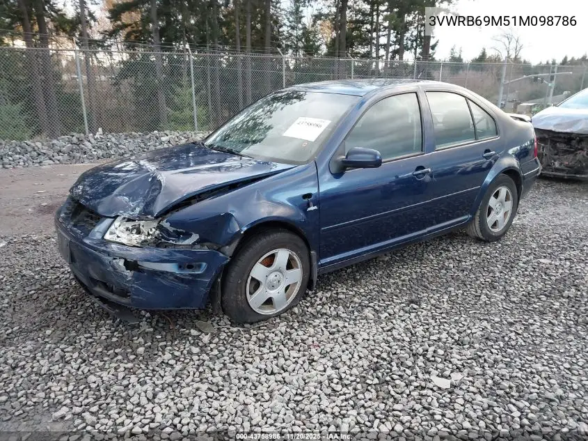 3VWRB69M51M098786 2001 Volkswagen Jetta Gl
