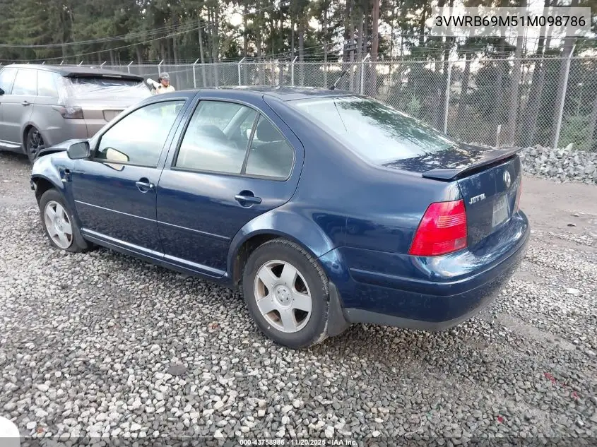 3VWRB69M51M098786 2001 Volkswagen Jetta Gl