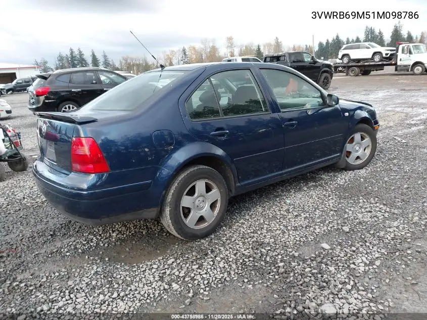 3VWRB69M51M098786 2001 Volkswagen Jetta Gl
