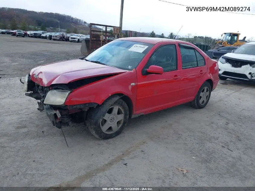 3VWSP69M42M089274 2002 Volkswagen Jetta Gls Tdi