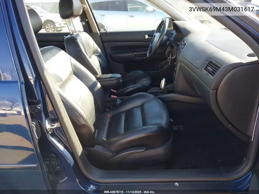 3VWSK69M43M031617 2003 Volkswagen Jetta Gls 2.0L