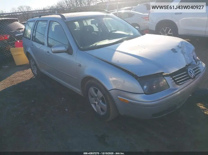 WVWSE61J43W040927 2003 Volkswagen Jetta Gls 1.8T