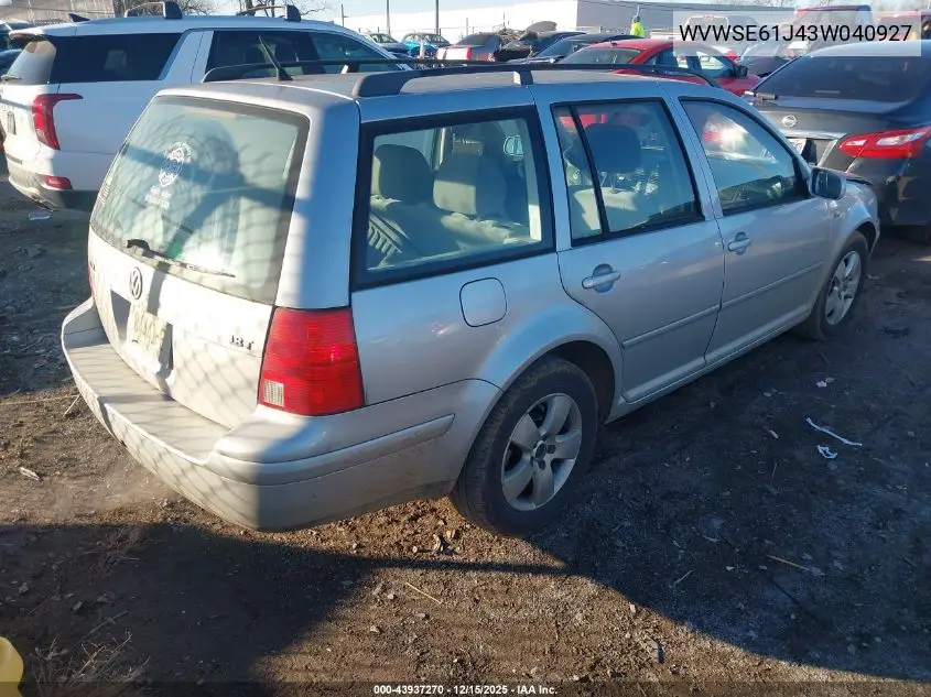 WVWSE61J43W040927 2003 Volkswagen Jetta Gls 1.8T