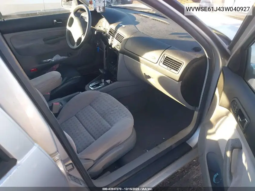 WVWSE61J43W040927 2003 Volkswagen Jetta Gls 1.8T
