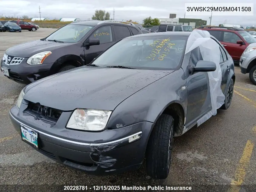 3VWSK29M05M041508 2005 Volkswagen Jetta Gls