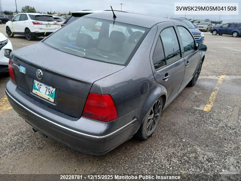 3VWSK29M05M041508 2005 Volkswagen Jetta Gls